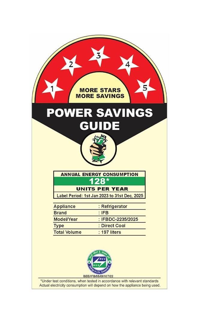 IFB IFBDC-2235IAG 197L 5 Star Direct Cool Advanced Inverter Single Door Refrigerator (White Humidity Controller, Extraordinary Space) Mahajan Electronics Online