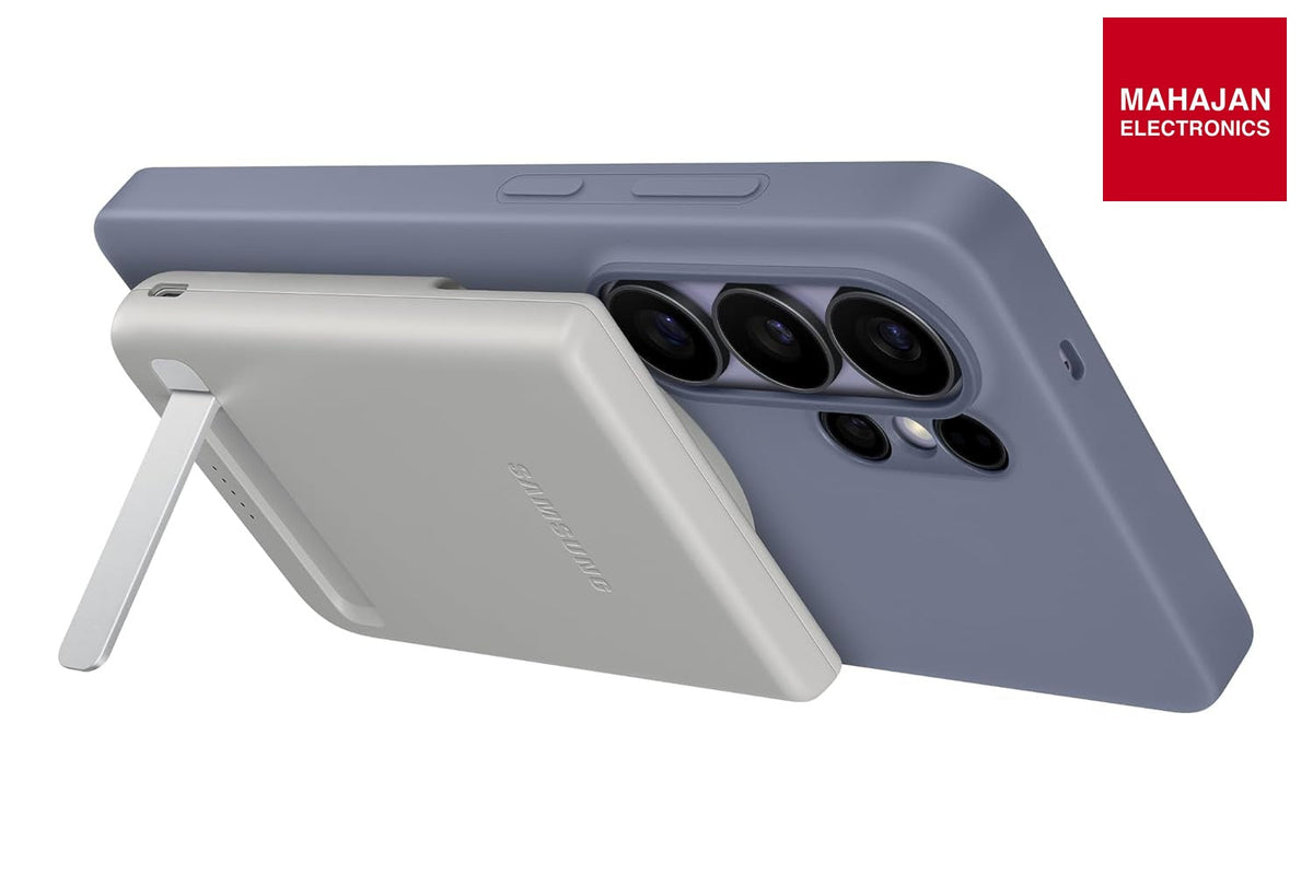 Samsung EB-U2500 5000mAh Magnet Wireless Battery Pack with Qi2 15W Wireless & 25W Wired Charging, Built-in Kickstand (Gray) – Mahajan Electronics Online.