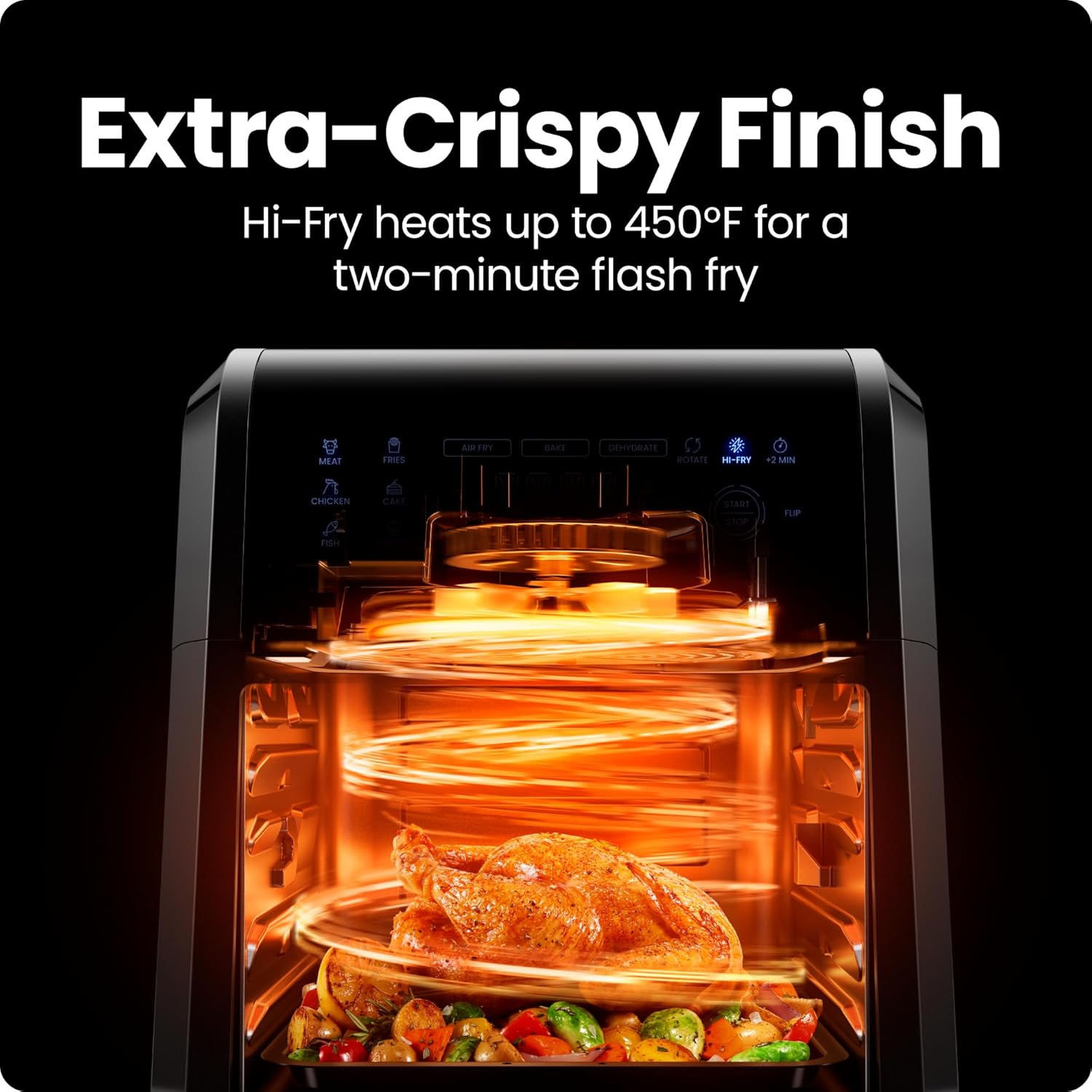 Chefman RJ38-RDO-V12-IN 12-Quart 5-in-1 Air Fryer Oven with Digital Timer, Touchscreen, and 12 Presets - Family Size Countertop Convection Oven, Dishwasher-Safe Parts Mahajan Electronics Online