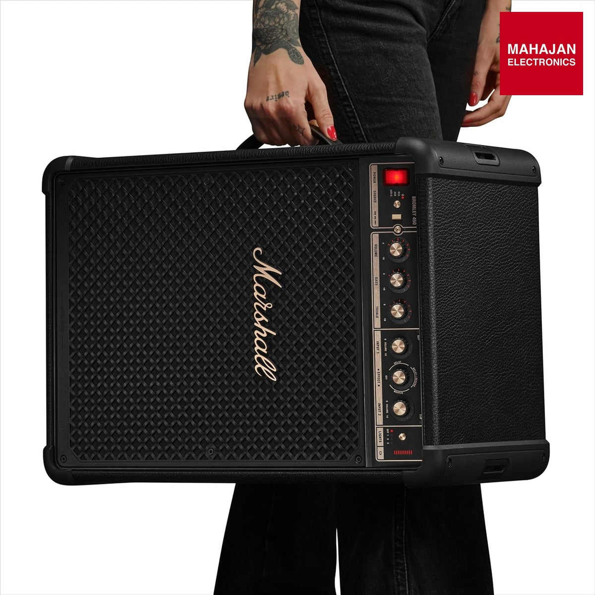 Marshall Bromley 450 Portable Party Speaker - Loud 360° Sound with Bass EQ Controls – Mahajan Electronics Online.