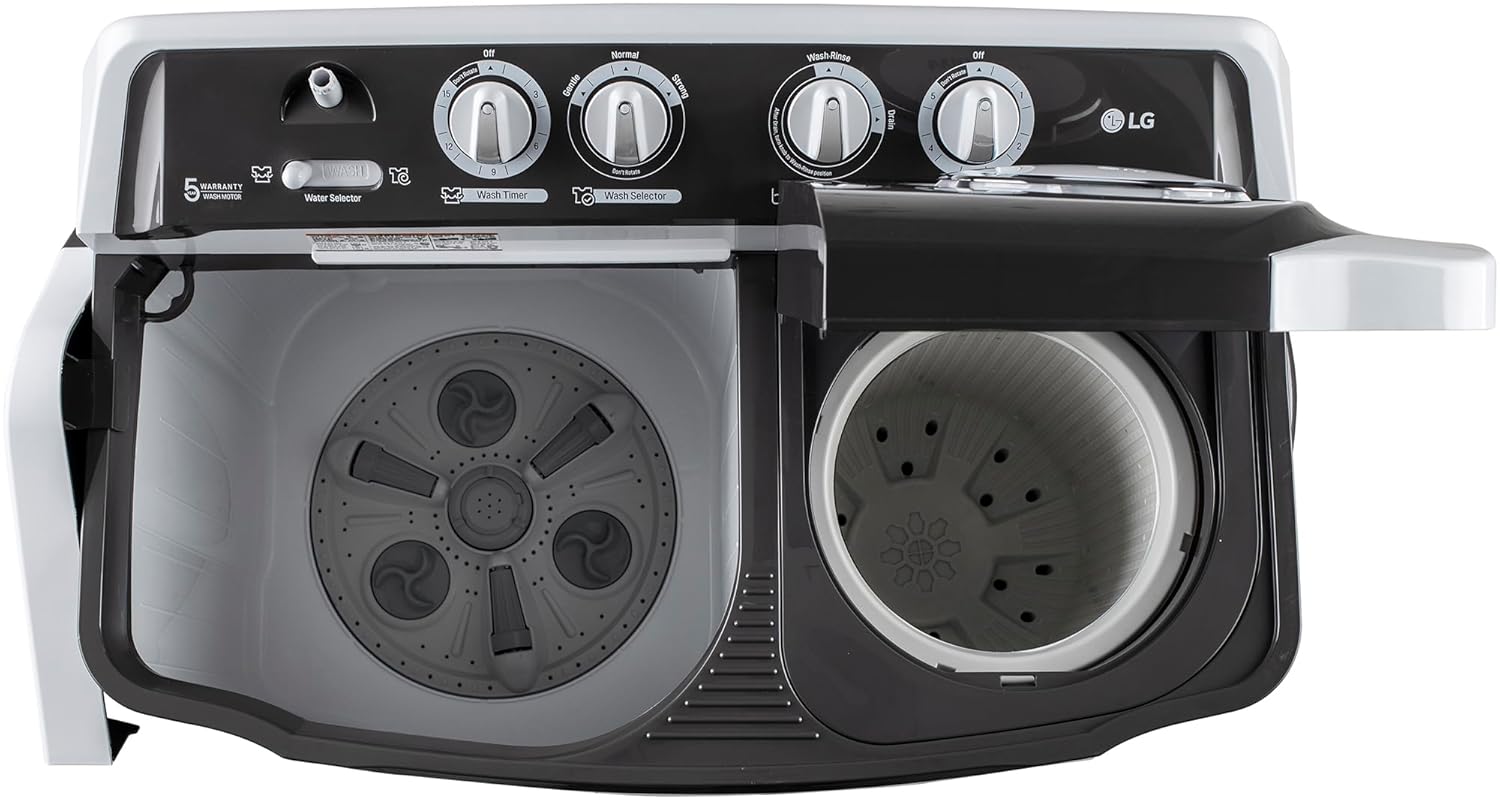 LG P7510RGAZ 7.5 kg 5 Star Wind jet dry Semi-Automatic Top Load Washing Machine ( Dark Gray, Roller Jet Pulsator) Mahajan Electronics Online