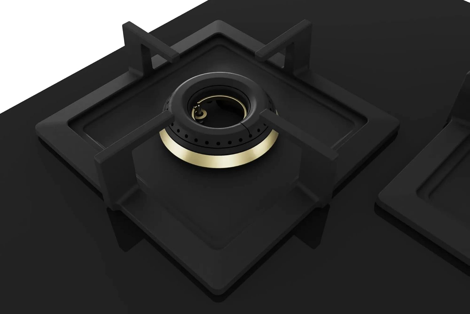 Bosch PNF9B6G20I Built in Gas Hob Black Tempered glass Glass 4 Burner Auto Ignition 90 cm Full Brass 3D Ring Burners with Matt Black Heat Shields & Cast Iron pan supports Mahajan Electronics Online