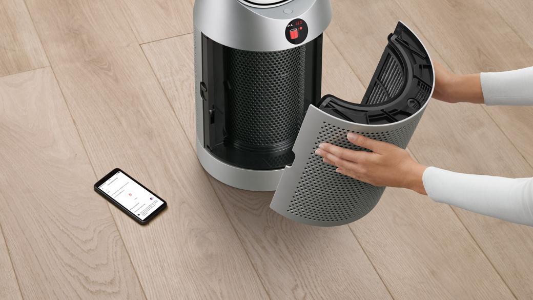 Dyson Air Purifier Cool PC1 | Removes 99.95% of allergens & pollutants as small as PM 0.1 Auto, Sleep and Night modes | Control via remote, App, compatible voice assistants White/Silver | 2 Year Warranty Mahajan Electronics Online