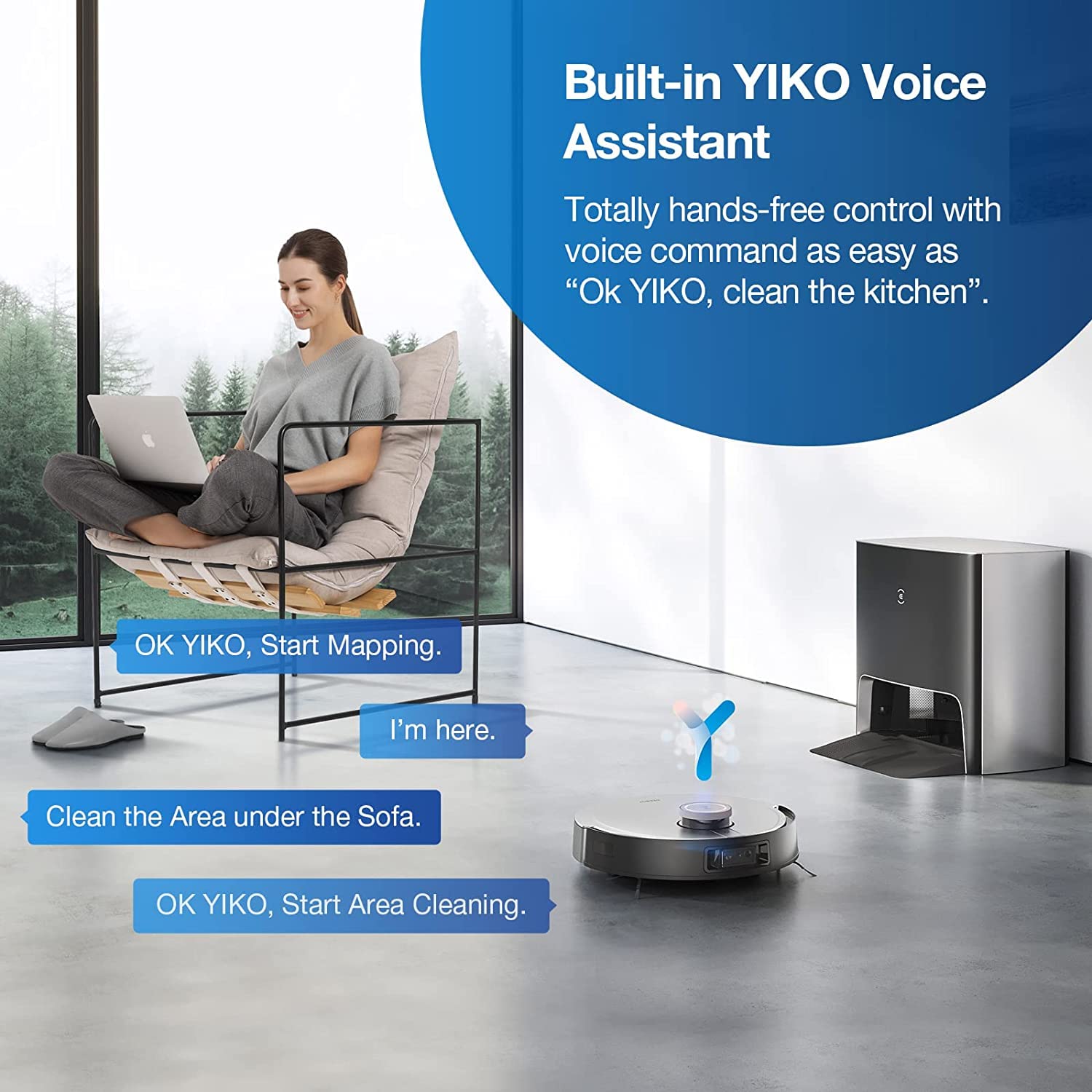 ECOVACS DEEBOT X1 Omni Robot Vacuum and Mop Combo with Self-Empty and Auto-Clean Station, 5000Pa, Robot Vacuum Cleaner with Laser Navigation, Obstacle Avoidance, Built-in YIKO Voice Assistant, Black Mahajan Electronics Online