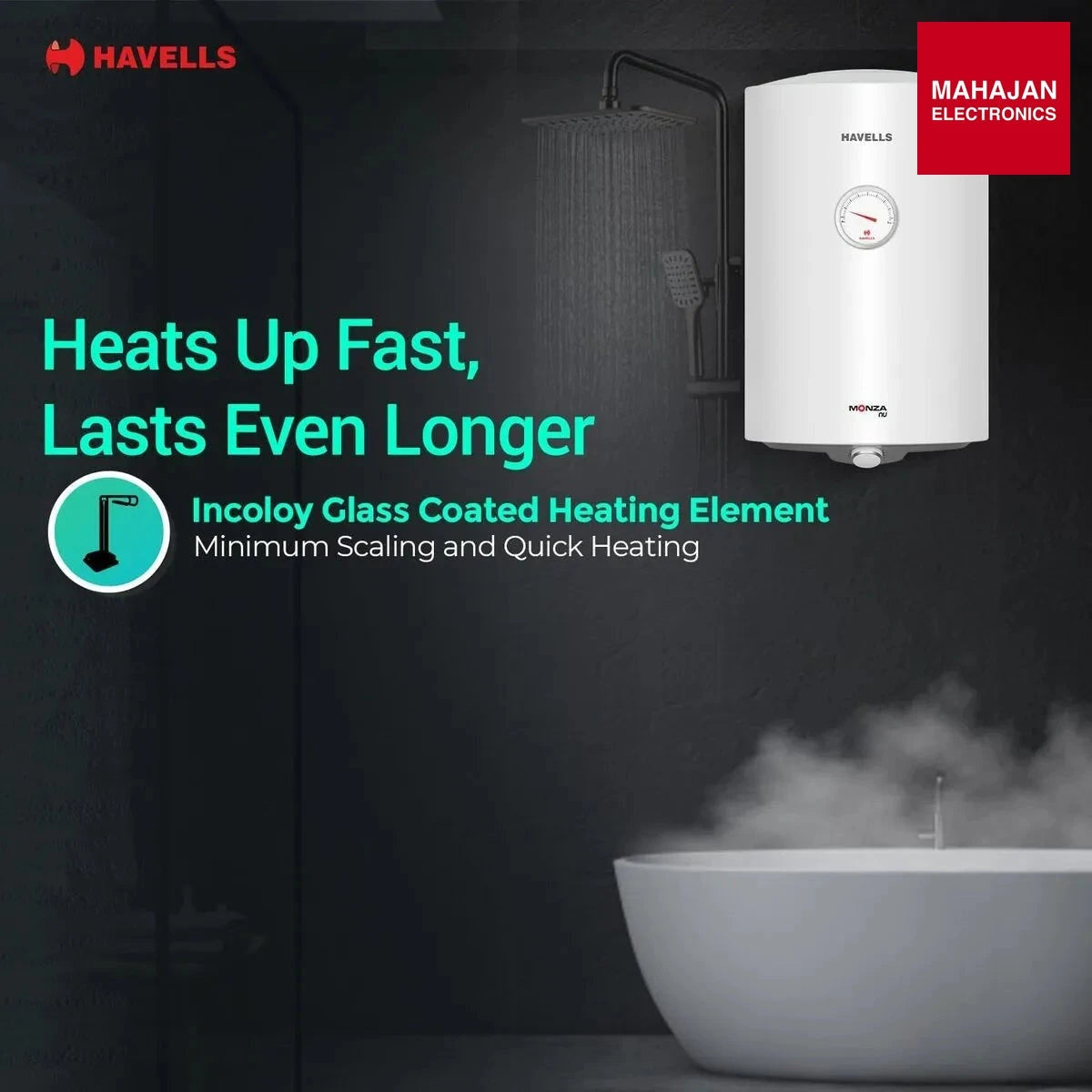Havells Monza Nu 100 Liter Storage Water Heater (Geyser) GHWAMUSWH100 HAVELLS – Mahajan Electronics Online.