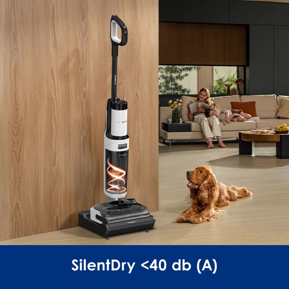 Tineco Floor One S6 Stretch Max Cordless Wet Dry Vacuum Cleaner, 180°Lay-Flat Smart Vacuum Mop, 45 Minutes Long Runtime 158℉ Flashdry Self-Cleaning Tineco