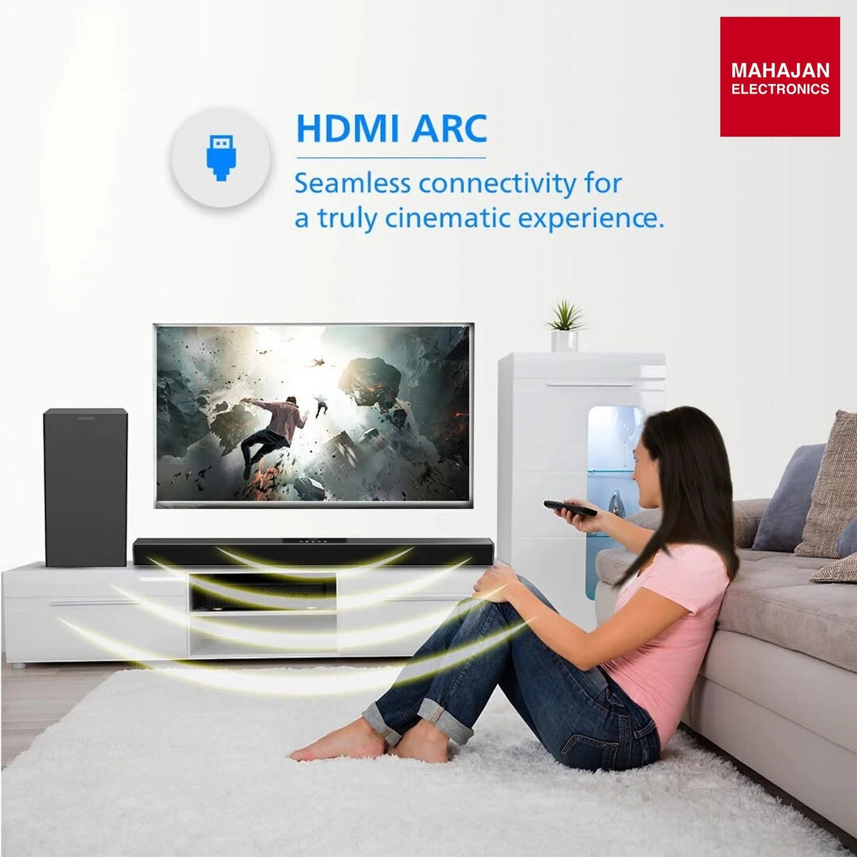 Philips TAB4218/94 120 W 2.1 Channel Bluetooth Soundbar with Subwoofer, HDMI, USB & Optical Input (Black) β Mahajan Electronics Online.