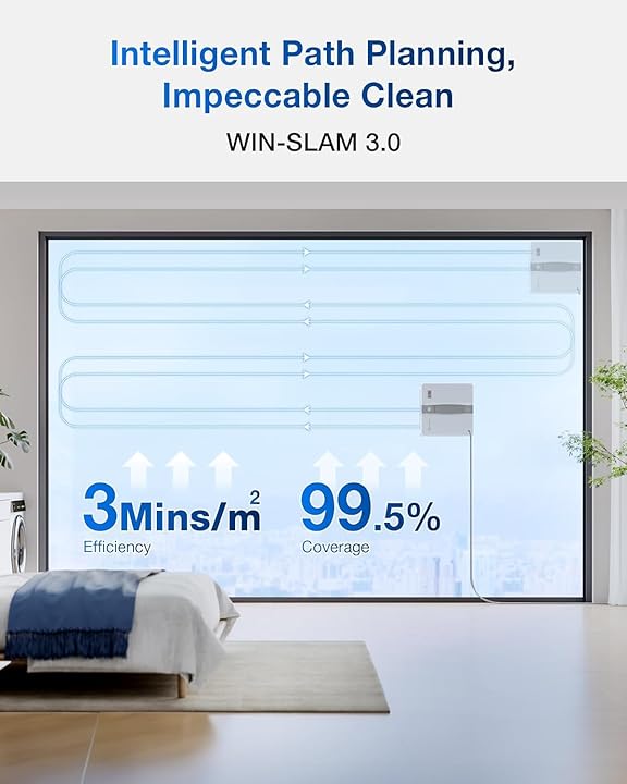 ECOVACS WINBOT MINI Window Cleaning Robot | Dual Ultrasonic Spray | 9-Stage Protection | Smart Path Planning