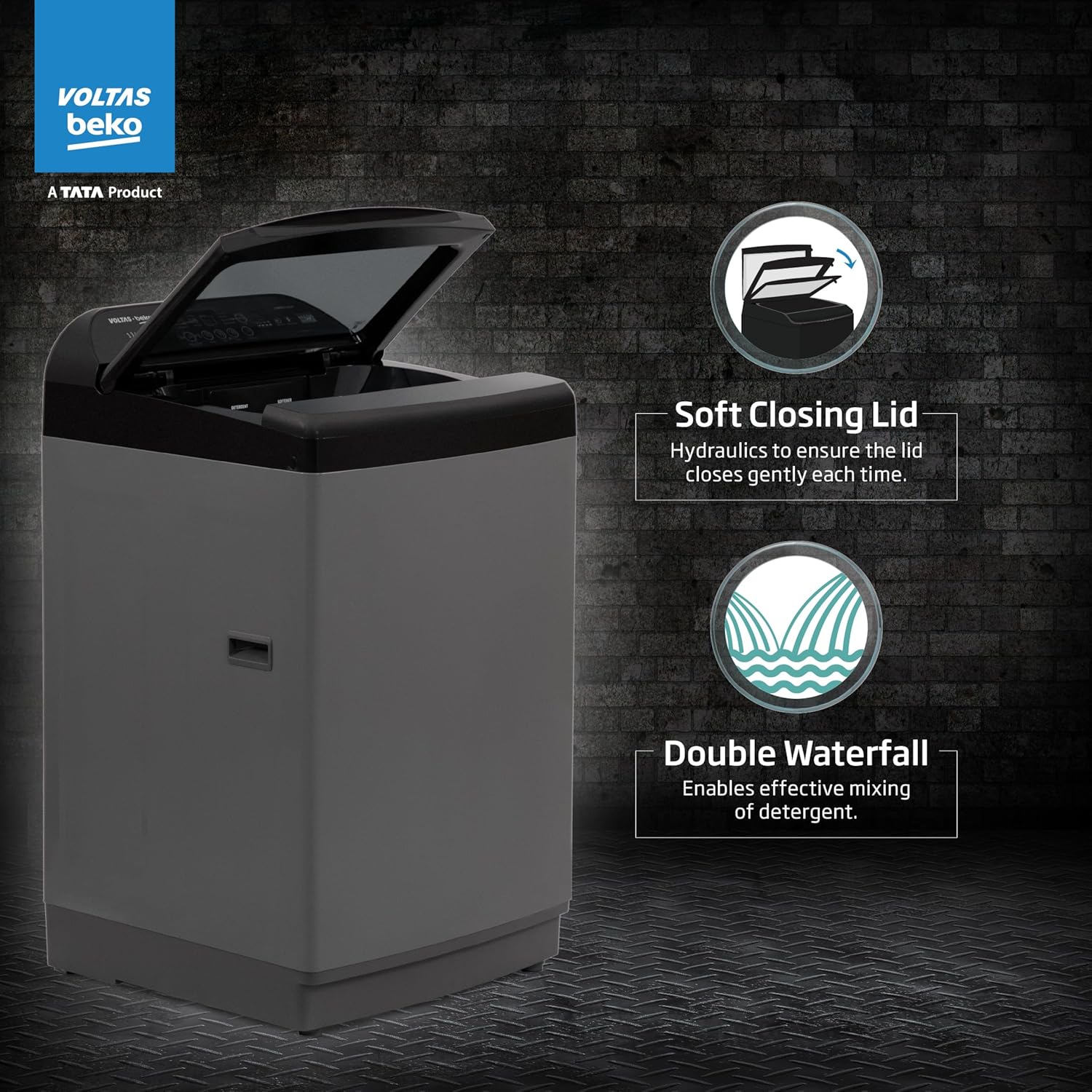 Voltas Beko, A Tata Product WTL9006UEA/SPBOOD 9 Kg 5 Star Fully-Automatic Top Loading Washing Machine (2024 Model, Grey) Machine Mahajan Electronics Online