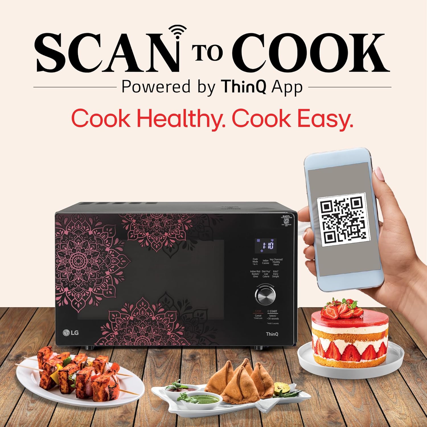LG MJEN286VIW 28 L Scan to Cook Wi-Fi Enabled Charcoal Convection Microwave Oven Mahajan Electronics Online