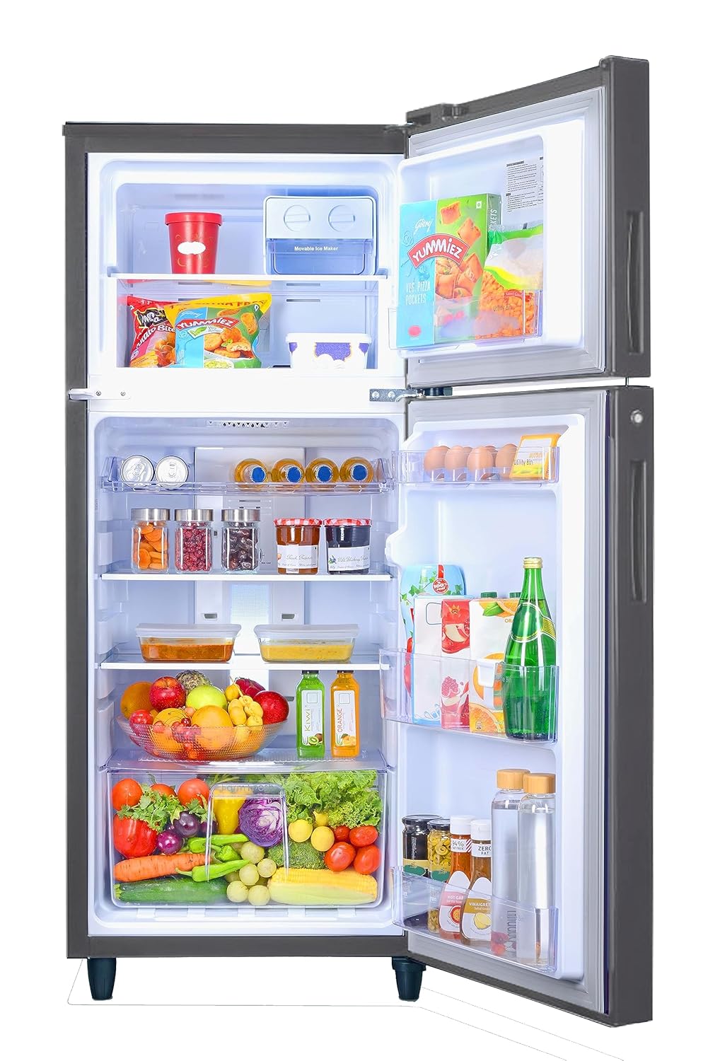 Godrej 233 L 2 Star Inverter, 24 Days farm Freshness Frost Free Double Door Refrigerator(RT EONALPHA 270B RI ST GL, Steel Glow) mahajan electronics oline