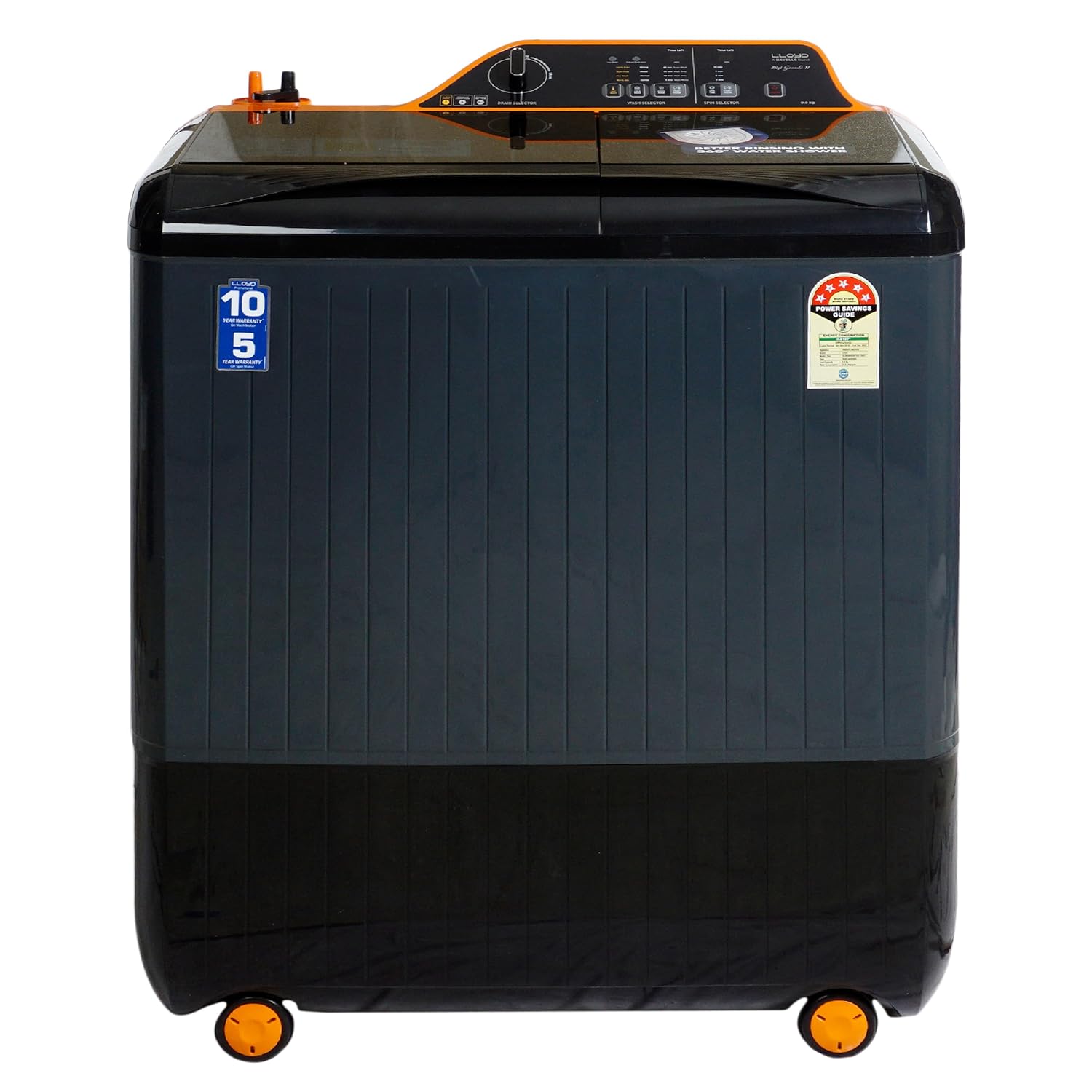 Lloyd GLWS905GH1VG H 9.0 Kg 5 Star Semi-Automatic Digi Grande Top Load Washing Machine In-built Heater Mahajan Electronics Online