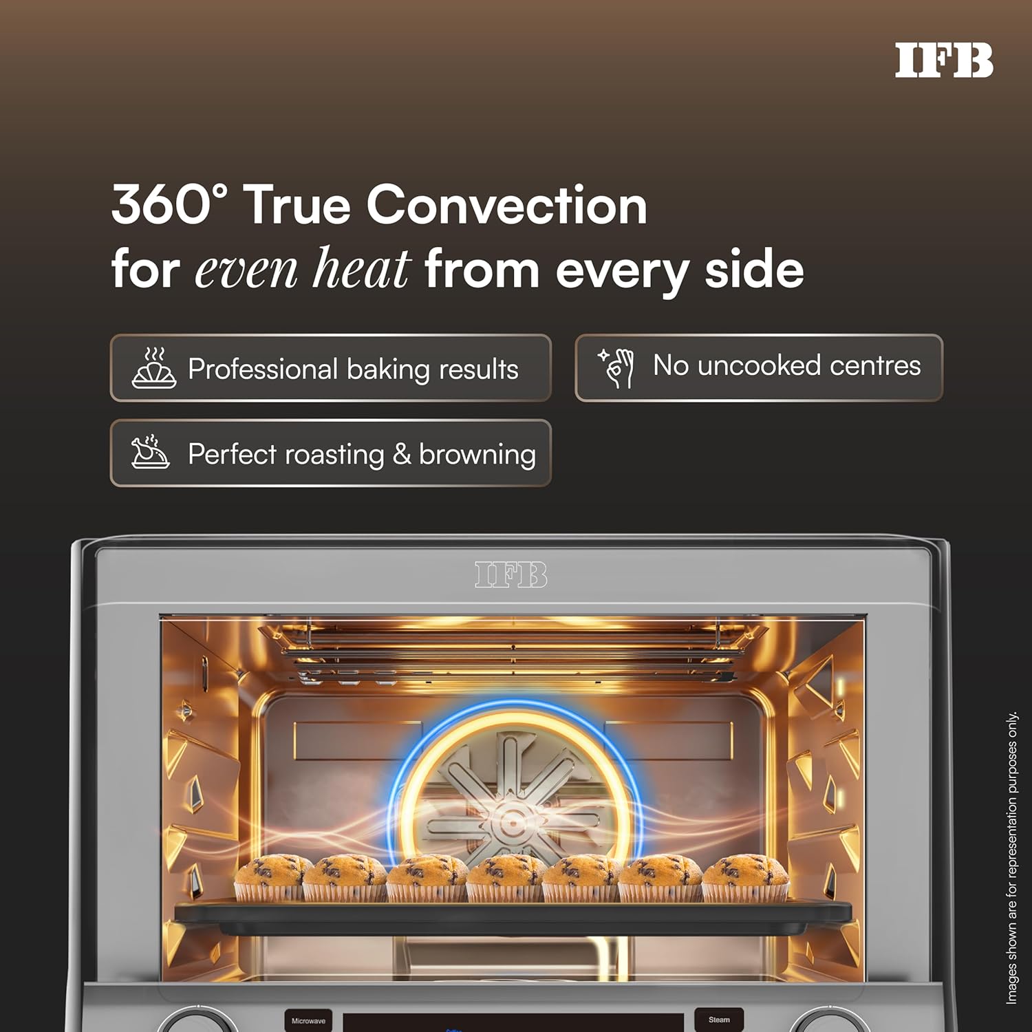 IFB 34FBBSC2 34L, 1000 W, FlatBed with Inverter Technology, 63 Autocook menus, PowerSteam, 6 Power levels, SelfClean, Steralise mode, LCD Display, Convection & Grill Microwave Oven (34FBBSC2, Metallic Grey) mahajan electronics onilne