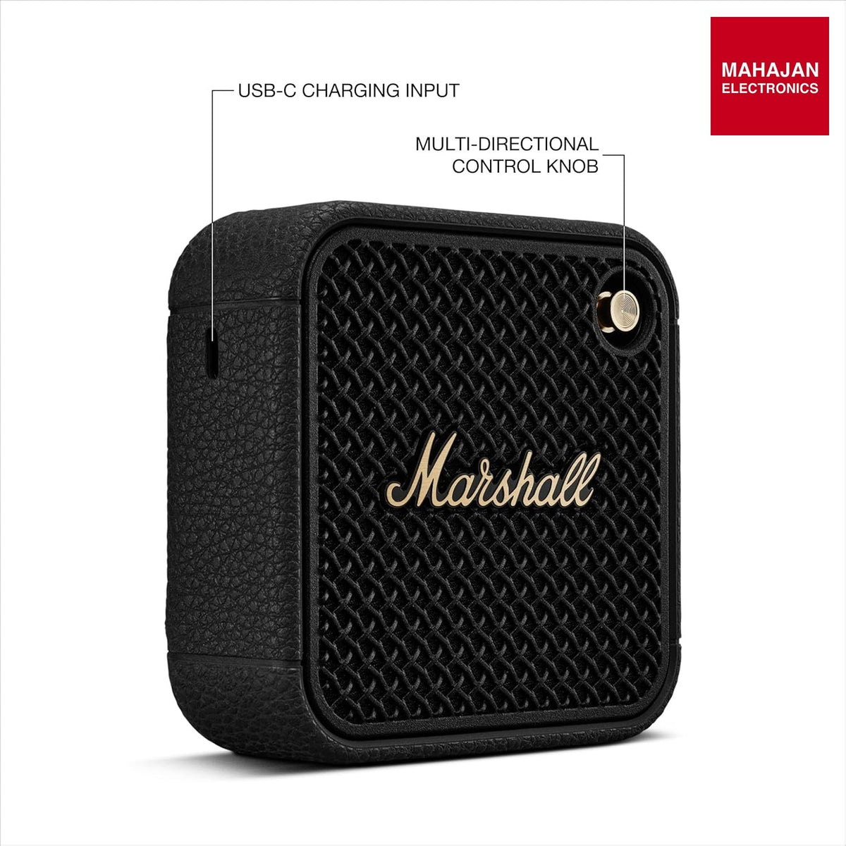 Marshall Willen II Portable Bluetooth Speaker with 17+ Hours of Portable Playtime, Dust & Waterproof (IP67) - Black & Brass – Mahajan Electronics Online.