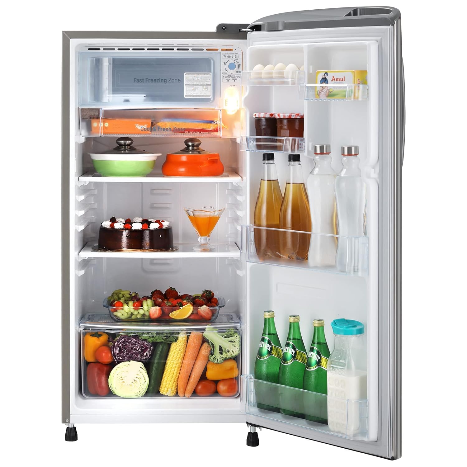 LG GLD1936YAPZ 185 L 3 Star Direct-Cool Single Door Refrigerator ( Shiny Steel, Fast Ice Making, Gross Volume 190 Litre) Mahajan Electronics Online