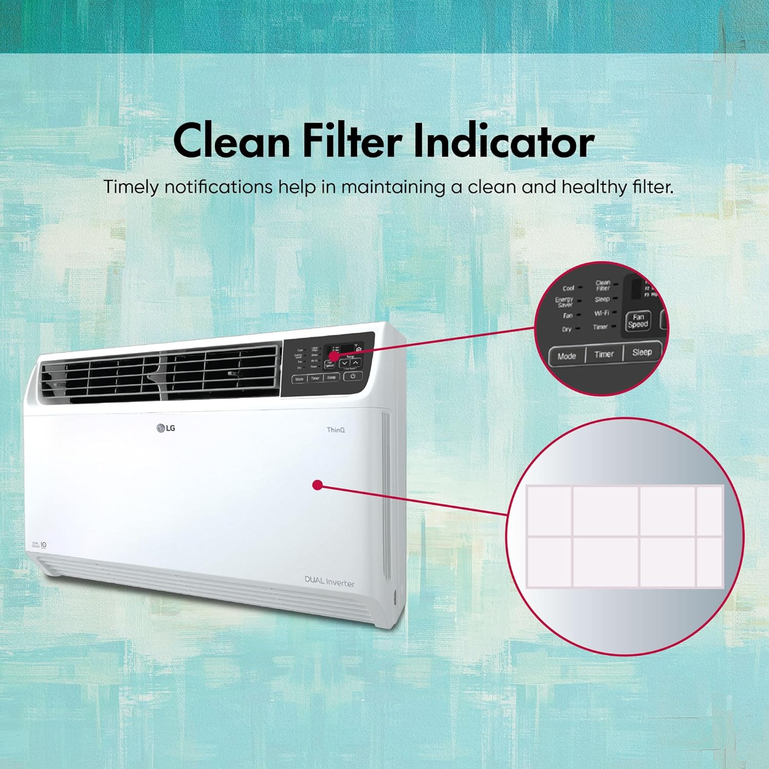 LG UW-Q18WWXA 1.5 Ton 3 Star Wi-Fi DUAL Inverter Window AC (Copper, Convertible 4-in-1 cooling, HD Filter, White) 2025 Mahajan Electronics Online