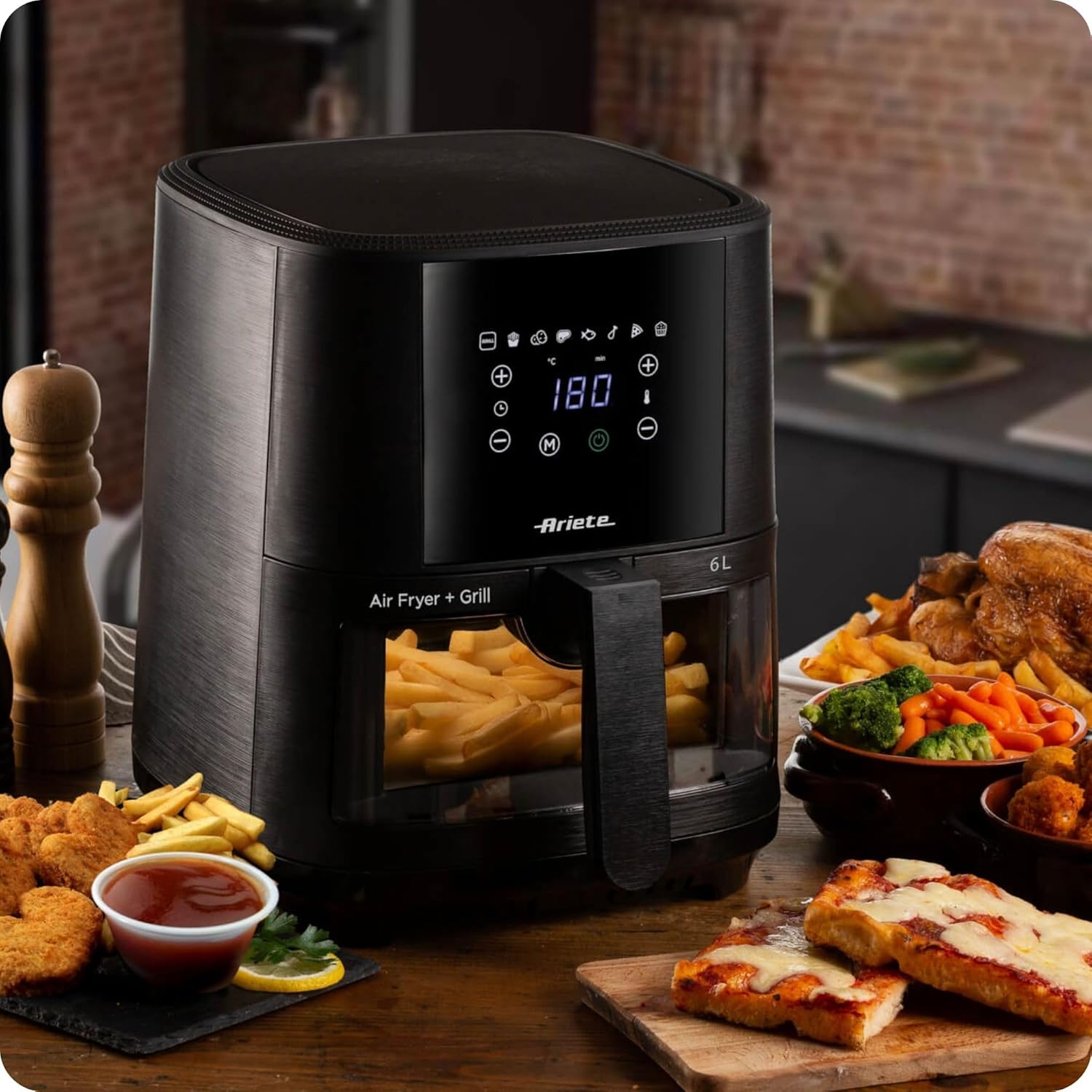 Ariete 4626 6L Air Fryer 1300W with Transparent Basket | Buy Online Delhi NCR Mahajan Electronics – Mahajan Electronics Online.