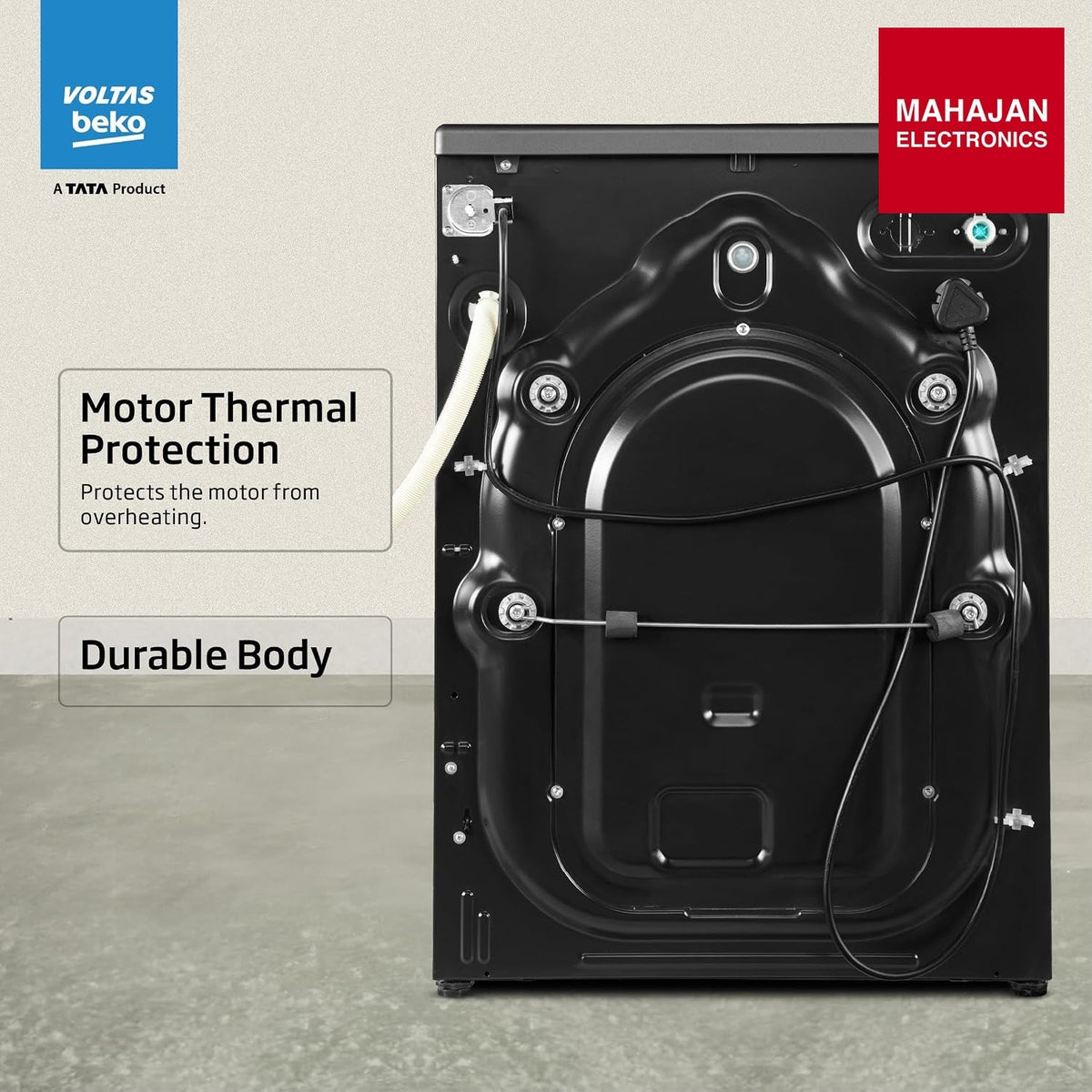Voltas Beko WFL8012B7JVBKA/AXV 8 Kg 5 Star Inverter Front Load Washing Machine, Anthracite – Mahajan Electronics Online.