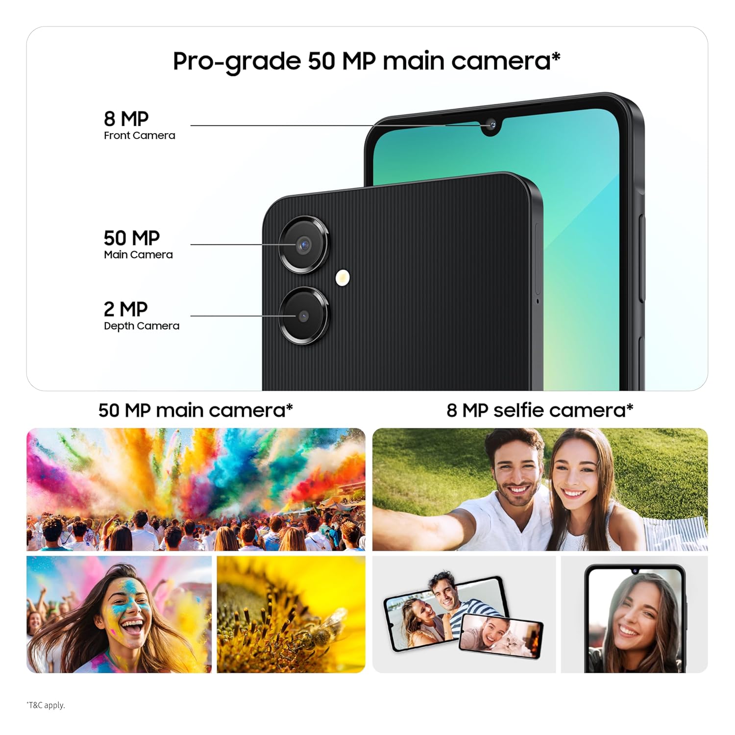 Samsung Galaxy A06 5G (Black, 6GB RAM, 128GB Storage)| True 5G with 12 5G Bands | 50MP Dual Camera | 4 Gen Updates | IP54 | Voice Focus Mahajan Electronics Online