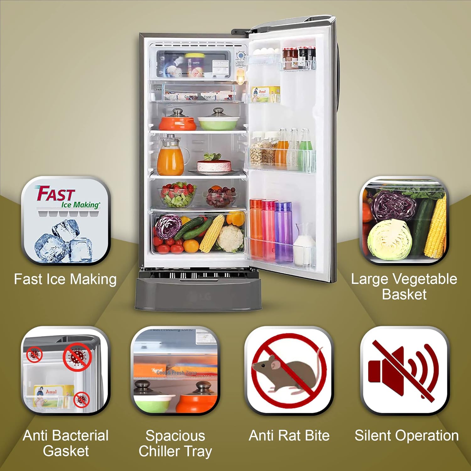 LG GL-D201APZU 185 L 5 Star Inverter Direct-Cool Single Door Refrigerator Mahajan Electronics online