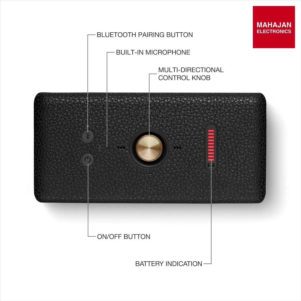 Marshall Emberton III Compact Portable Bluetooth Speaker with 32+ Hours of Playtime – Mahajan Electronics Online.