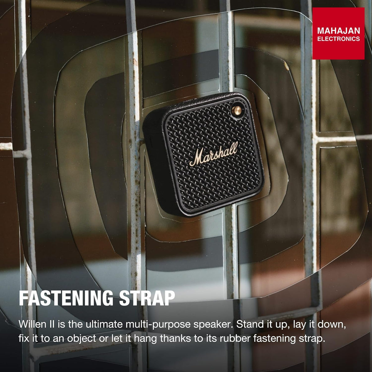 Marshall Willen II Portable Bluetooth Speaker with 17+ Hours of Portable Playtime, Dust & Waterproof (IP67) - Black & Brass – Mahajan Electronics Online.