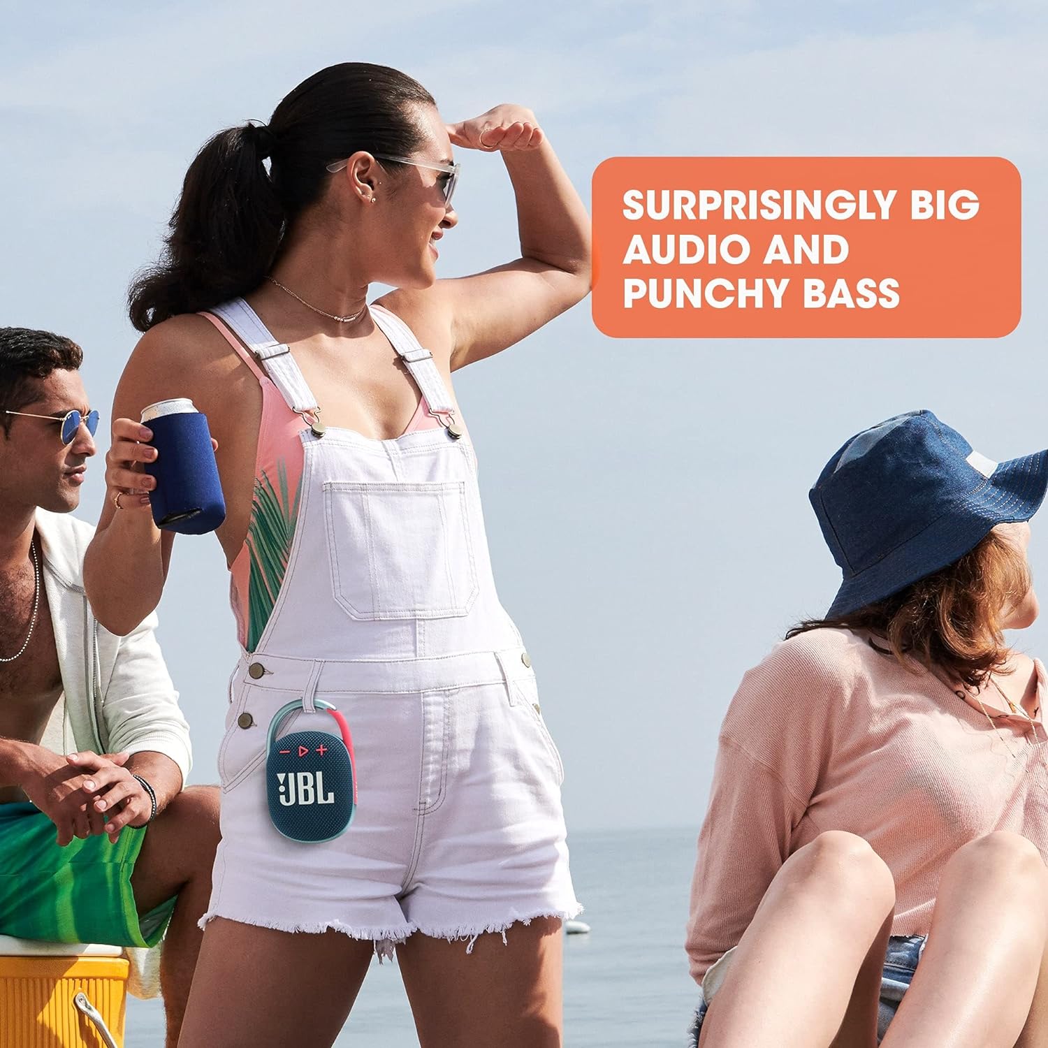 JBL Clip 4, Wireless Ultra Portable Bluetooth Speaker, JBL Pro Sound, Integrated Carabiner, Vibrant Colors with Rugged Fabric Design, Dust & Waterproof, Type C (Without Mic, Blue & Pink) Mahajan Electronics Online