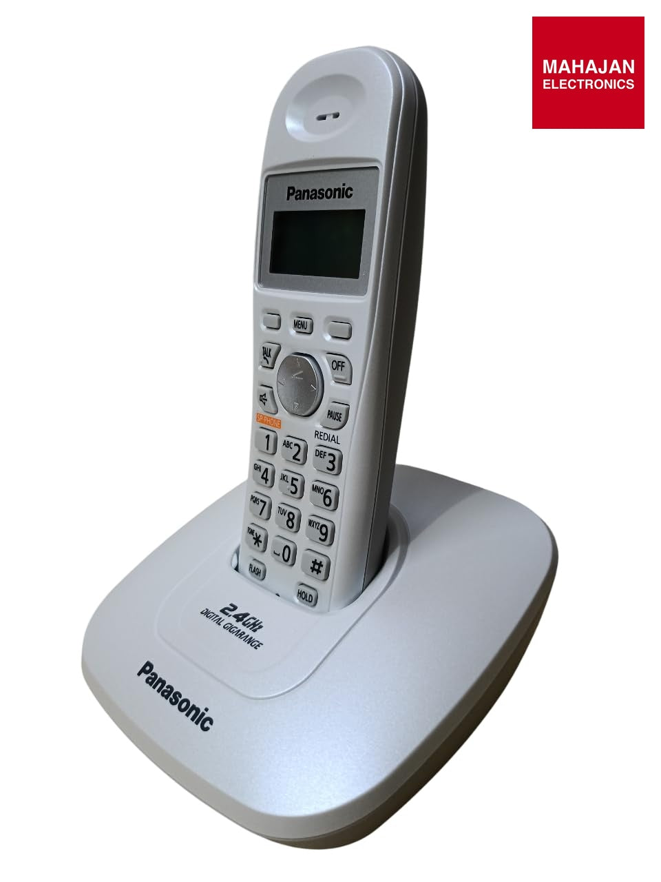 Panasonic Single Line 2.4 KX-TG3611SXS Digital Cordless Landline Phone (White) | Single Line, Speakerphone โ Mahajan Electronics Online.