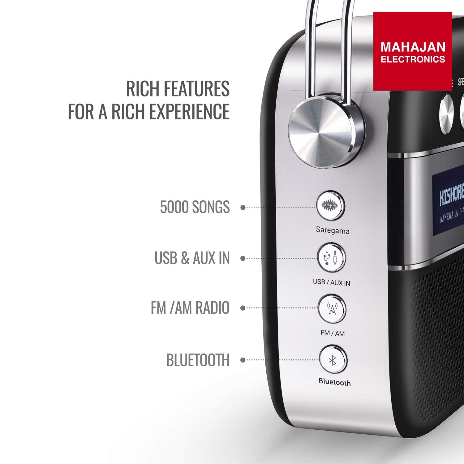 Saregama Carvaan 2.0 Hindi Portable Music Player 5000 Pre-Loaded Songs with Podcast, FM/BT/AUX (Classic – Mahajan Electronics Online.
