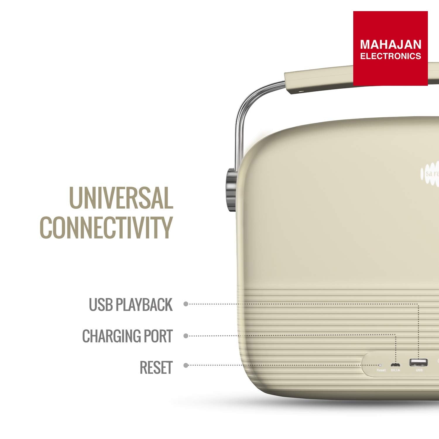 Saregama SC03 Carvaan Hindi - Portable Music Player with 5000 Preloaded Songs, FM/BT/AUX (Porcelain White) – Mahajan Electronics Online.