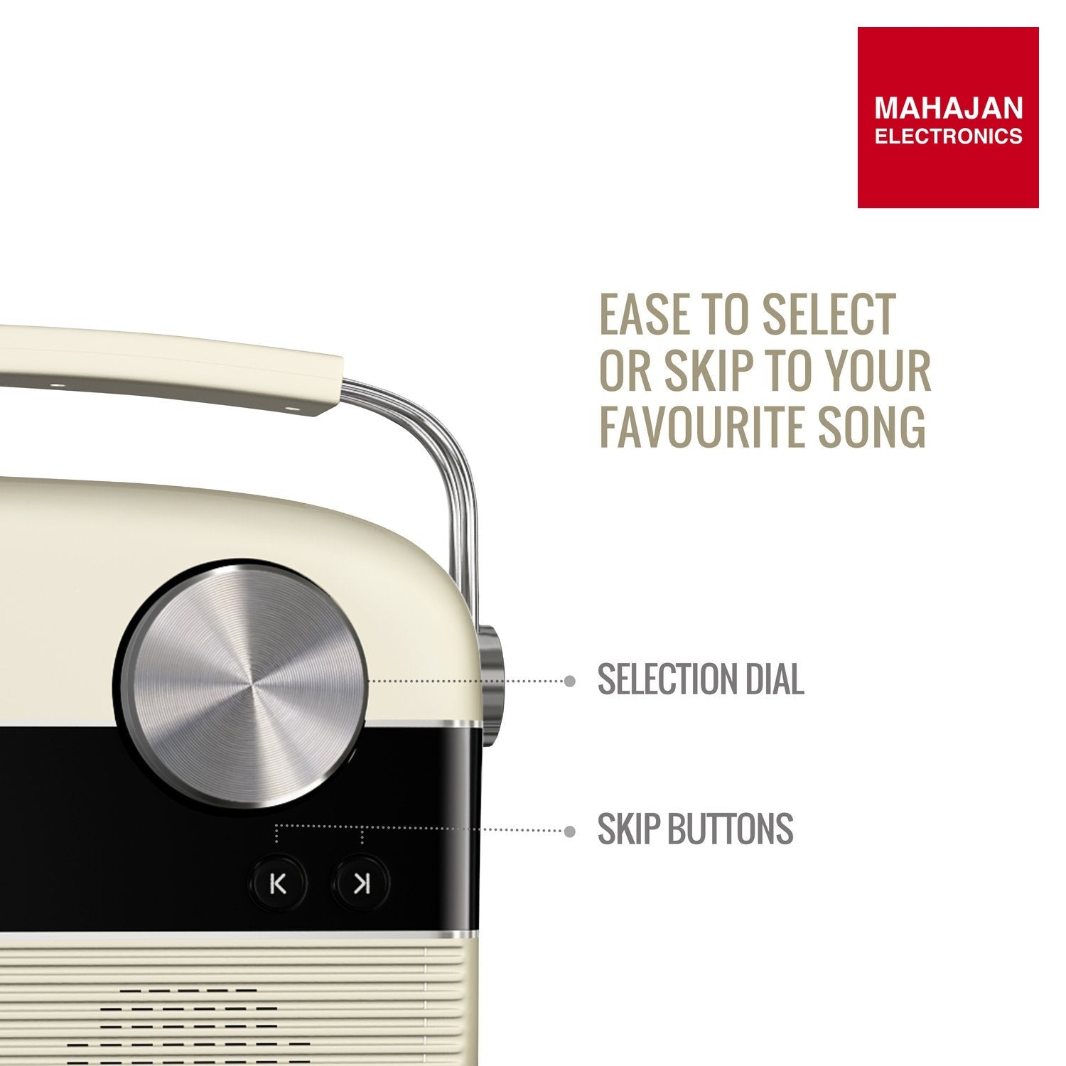 Saregama SC03 Carvaan Hindi - Portable Music Player with 5000 Preloaded Songs, FM/BT/AUX (Porcelain White) – Mahajan Electronics Online.