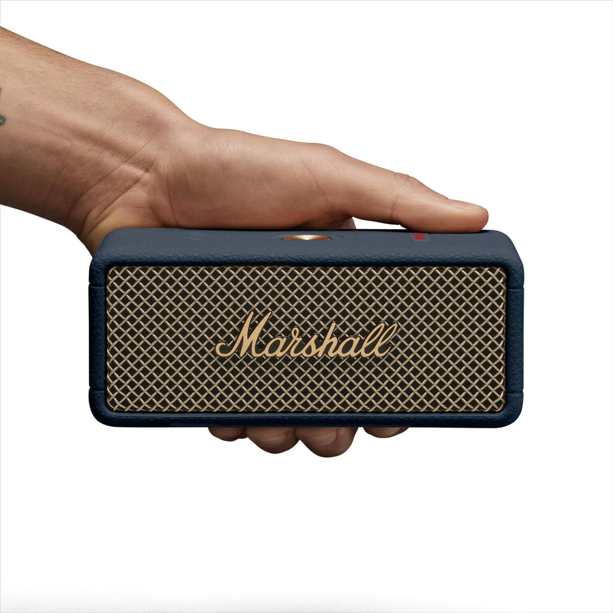 Marshall Smartchoice Emberton III Compact Portable Bluetooth Speaker with 32+ Hours of Playtime, (360° Sound), Dust & Waterproof (IP67) – Midnight Blue. Marshall