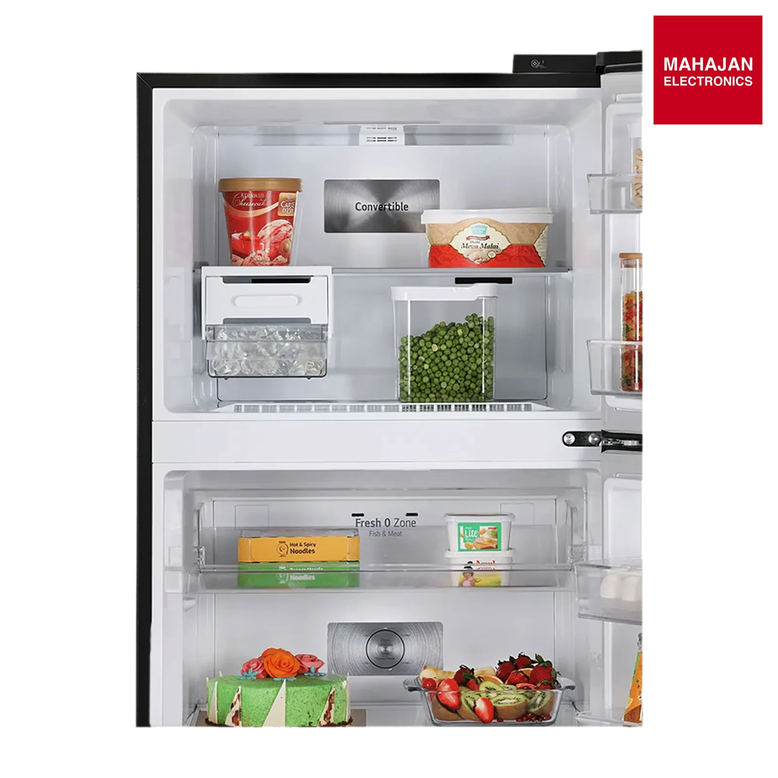 LG GLT4026SNBM 398 Litres 2 Star Frost Free Double Door Convertible Refrigerator with Smart Diagnosis ( Black – Mahajan Electronics Online.