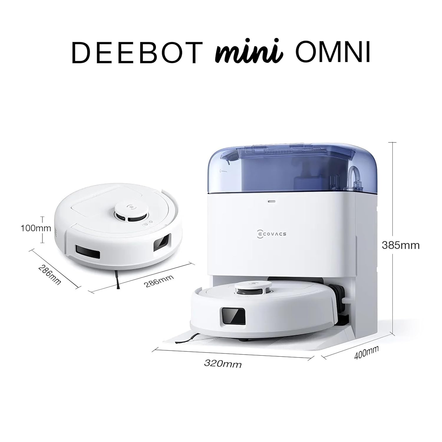 ECOVACS DEEBOT MINI Omni 2 in 1 Robot Vacuum Cleaner & Mop, 2025 New Launch, 9000 Pa, Self-Emptying Omni Station, ZeroTangle 2.0, TrueMapping 2.0, 45℃ Hot Air Dry, Deep Mopping, One-Touch Self-Clean Mahajan Electronics Online