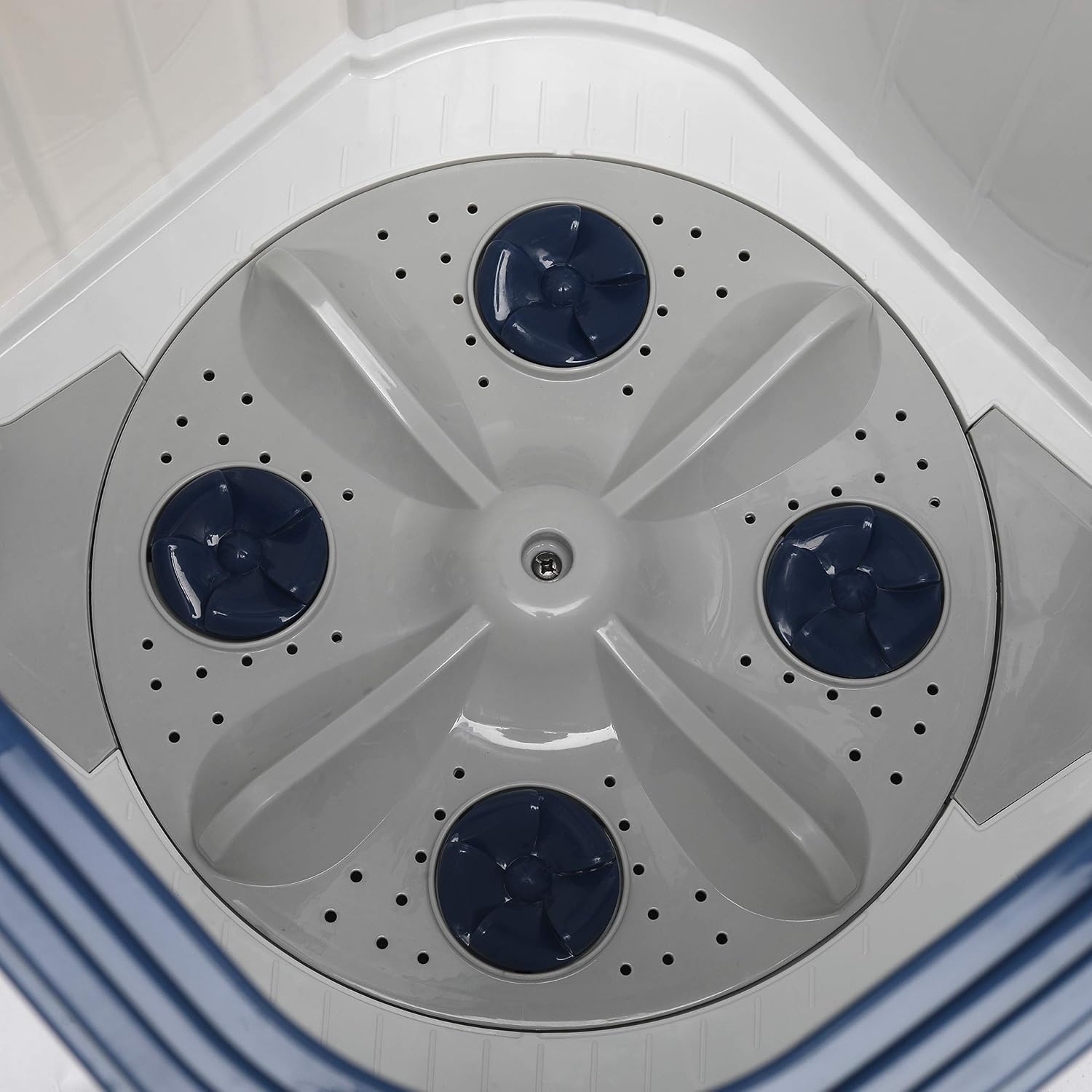 Voltas Beko WTT80DBLT 8 Kg Semi-Automatic Top Load Washing Machine | Double Waterfall | Soft Close Lid | Dual Cassette Filter | 1300 RPM Fast Dry | Sky Blue | Mahajan Electronics Voltas Beko