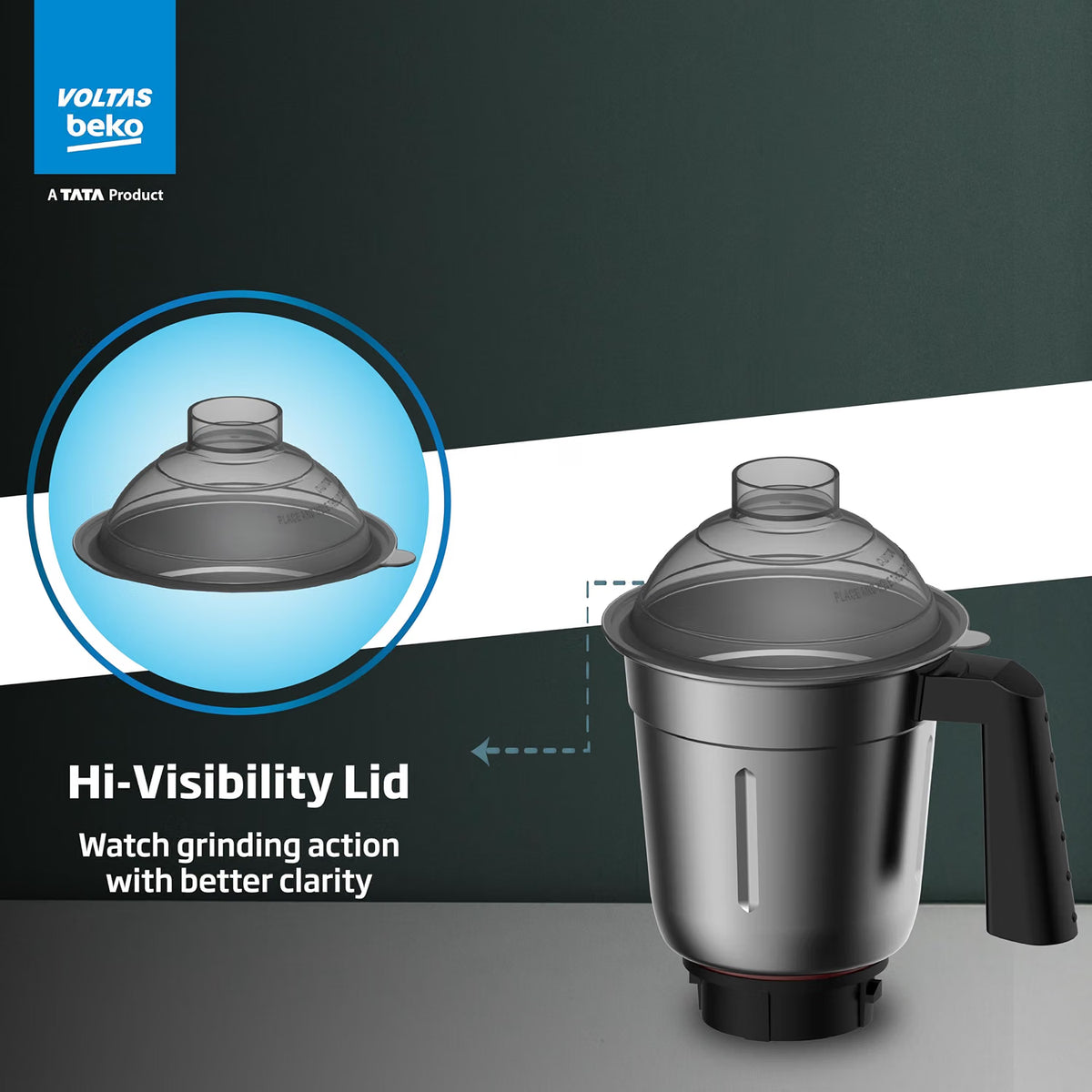 Voltas Beko, G7503HP-BL 750 W Mixer Grinder with GrindX Technology ( | 3 Jars | Black) Voltas Beko