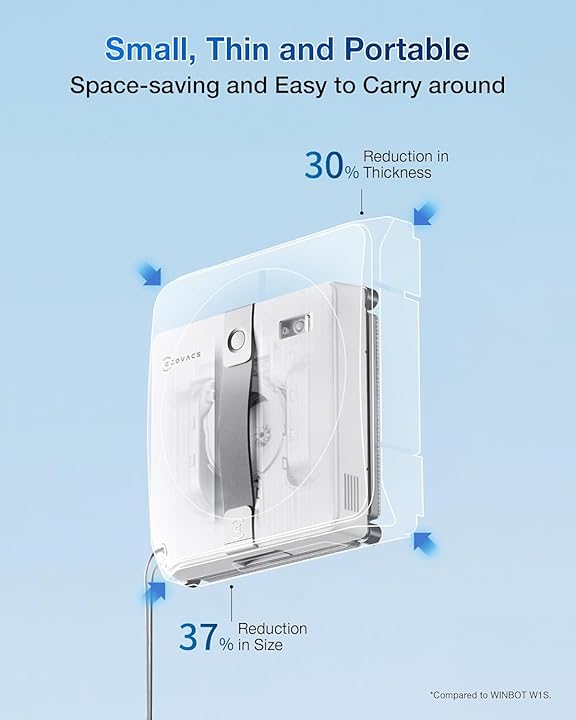 ECOVACS WINBOT MINI Window Cleaning Robot | Dual Ultrasonic Spray | 9-Stage Protection | Smart Path Planning