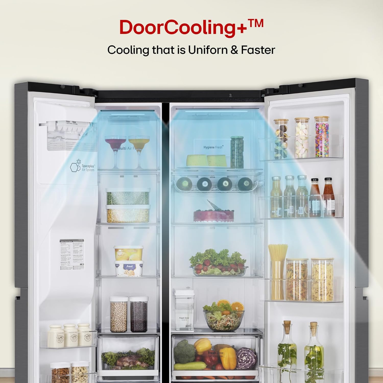 LG GL-L257CMC3 630 L, 3 Star, Frost-Free, Double Door, Door Cooling+, Hygiene Fresh+, Smart Inverter, Wi-Fi Convertible Side By Side Refrigerator with AI ThinQ ( Matt Black, Ice & Water Dispenser) Mahajan Electronics Online