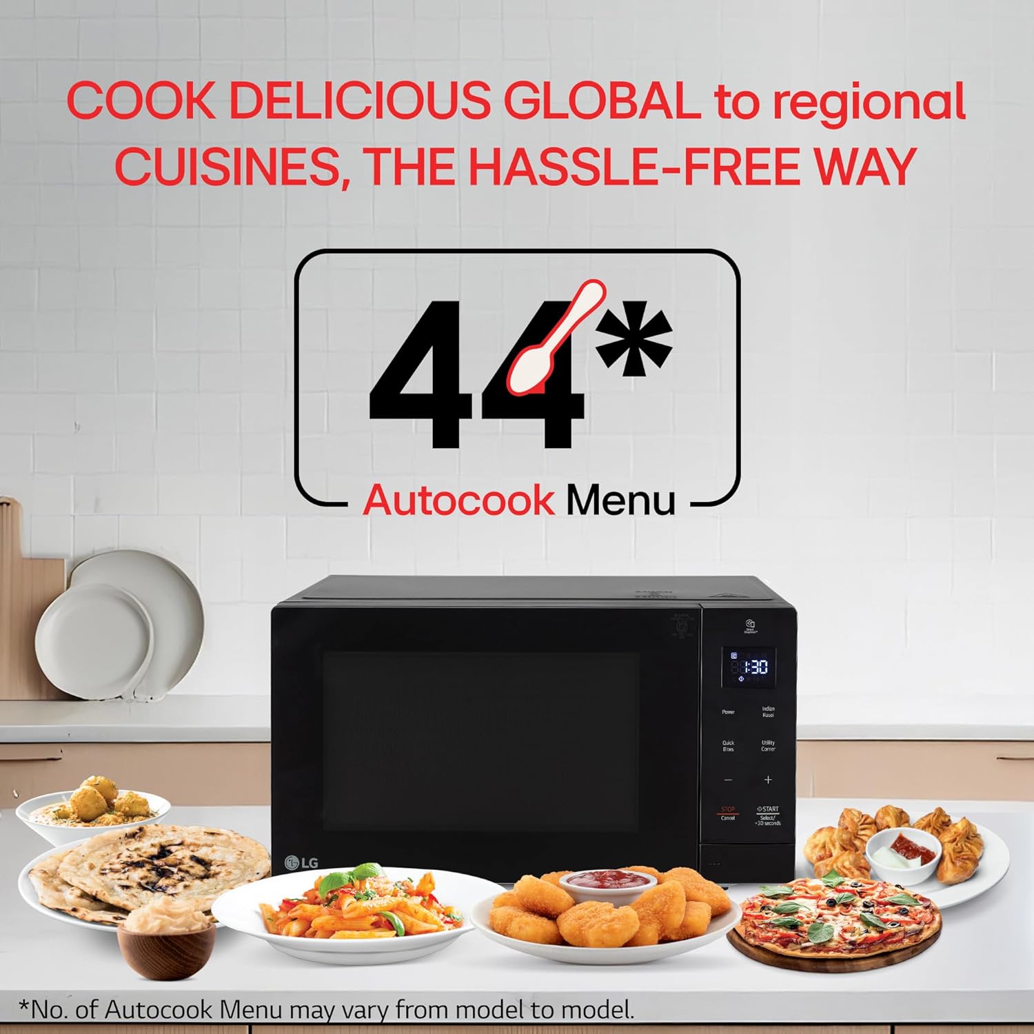 LG 30 L Solo Microwave Oven (MS3032BK, Black, 44 Auto Cook Menu, Steam Clean, Anti-bacterial cavity) Mahajan Electronics Online