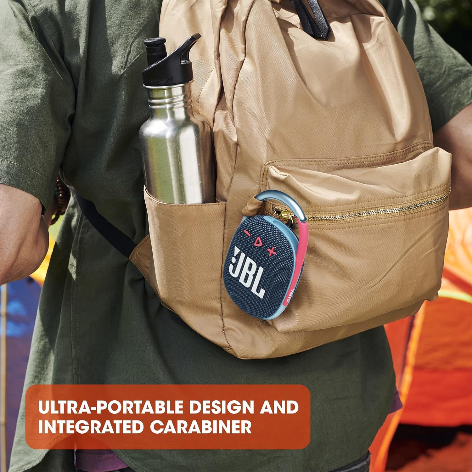 JBL Clip 4, Wireless Ultra Portable Bluetooth Speaker, JBL Pro Sound, Integrated Carabiner, Vibrant Colors with Rugged Fabric Design, Dust & Waterproof, Type C (Without Mic, Blue & Pink) Mahajan Electronics Online