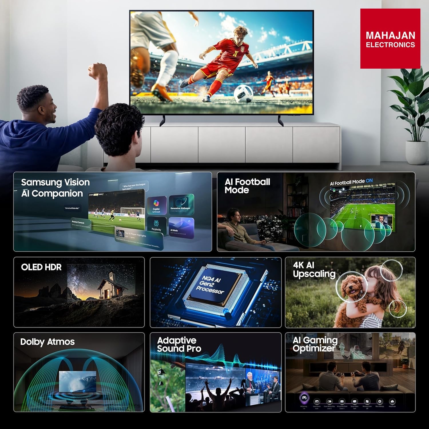 Samsung QA65S85HAELXL 65 inches OLED 4K Samsung Vision AI Smart TV Samsung online mahajan electronics – Mahajan Electronics Online.