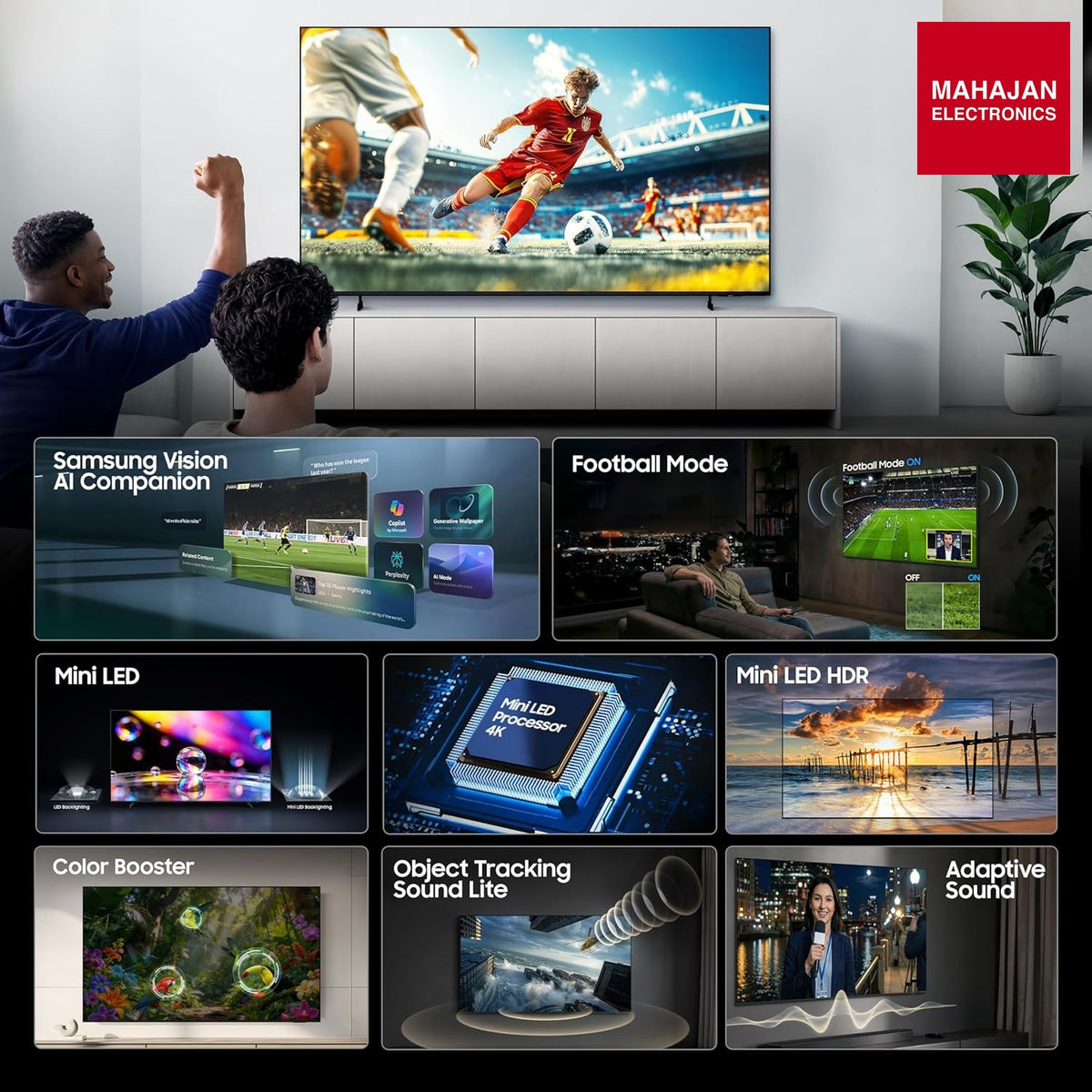 Samsung 85 inches UA85M70HAULXL Mini LED 4K Samsung Vision AI Smart TV – Mahajan Electronics Online.