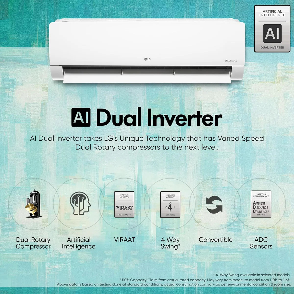 LG US-Q24SNXE 2.0 Ton 3 Star DUAL Inverter Split AC (Copper, AI Convertible 6-in-1 Cooling Mahajan Electronics Online