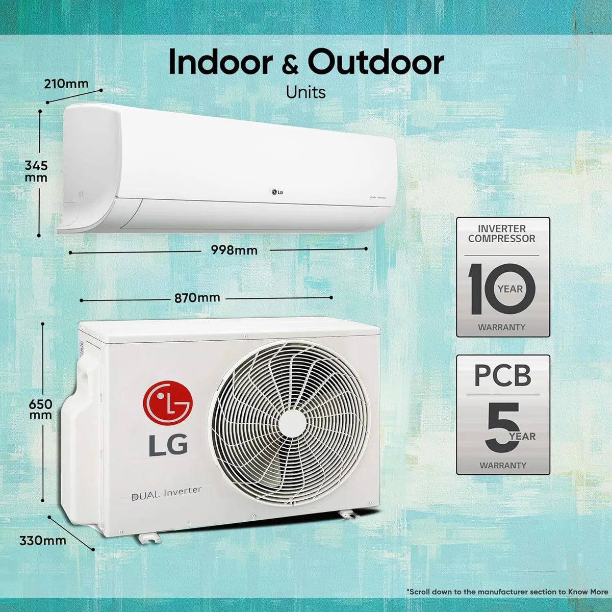 LG US-Q24SNXE 2.0 Ton 3 Star DUAL Inverter Split AC (Copper, AI Convertible 6-in-1 Cooling Mahajan Electronics Online