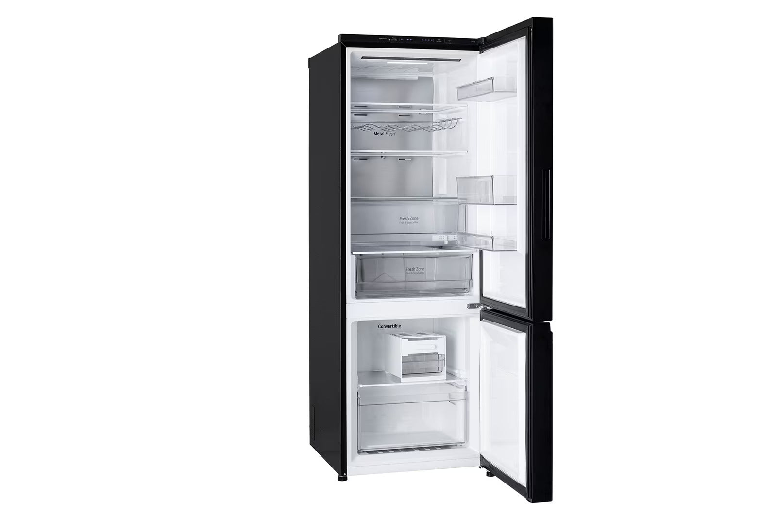 LG GL-B382EBMX 340L Bottom Freezer Refrigerator, Door Cooling+, Wi-Fi Convertible, Metal Fresh, Smart Inverter Compressor Black Mirror, 3 Star Mahajan Electronics Online