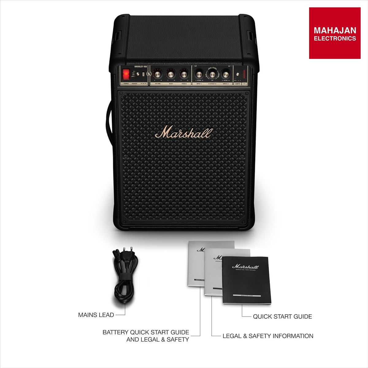 Marshall Bromley 450 Portable Party Speaker - Loud 360° Sound with Bass EQ Controls – Mahajan Electronics Online.