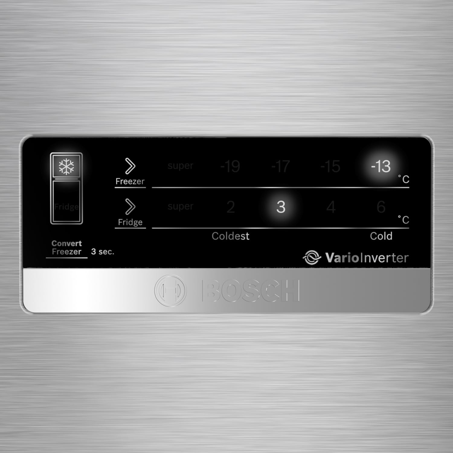 Bosch CTC39S22VI 368L 2 Star Inverter Frost free Double Door Refrigerator ( 6-in-1 Convertible, 18 Hours Cooling Retention, Digital Display, Super Freeze, 80min Convert,Fine Steel) Mahajan Electronics Online