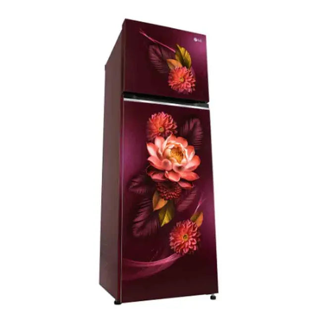 LG GL-S312SRWY 272L, Double Door Refrigerator, Convertible, Smart Inverter Compressor, Red Waterlily Finish, 2 Star Mahajan Electronics online