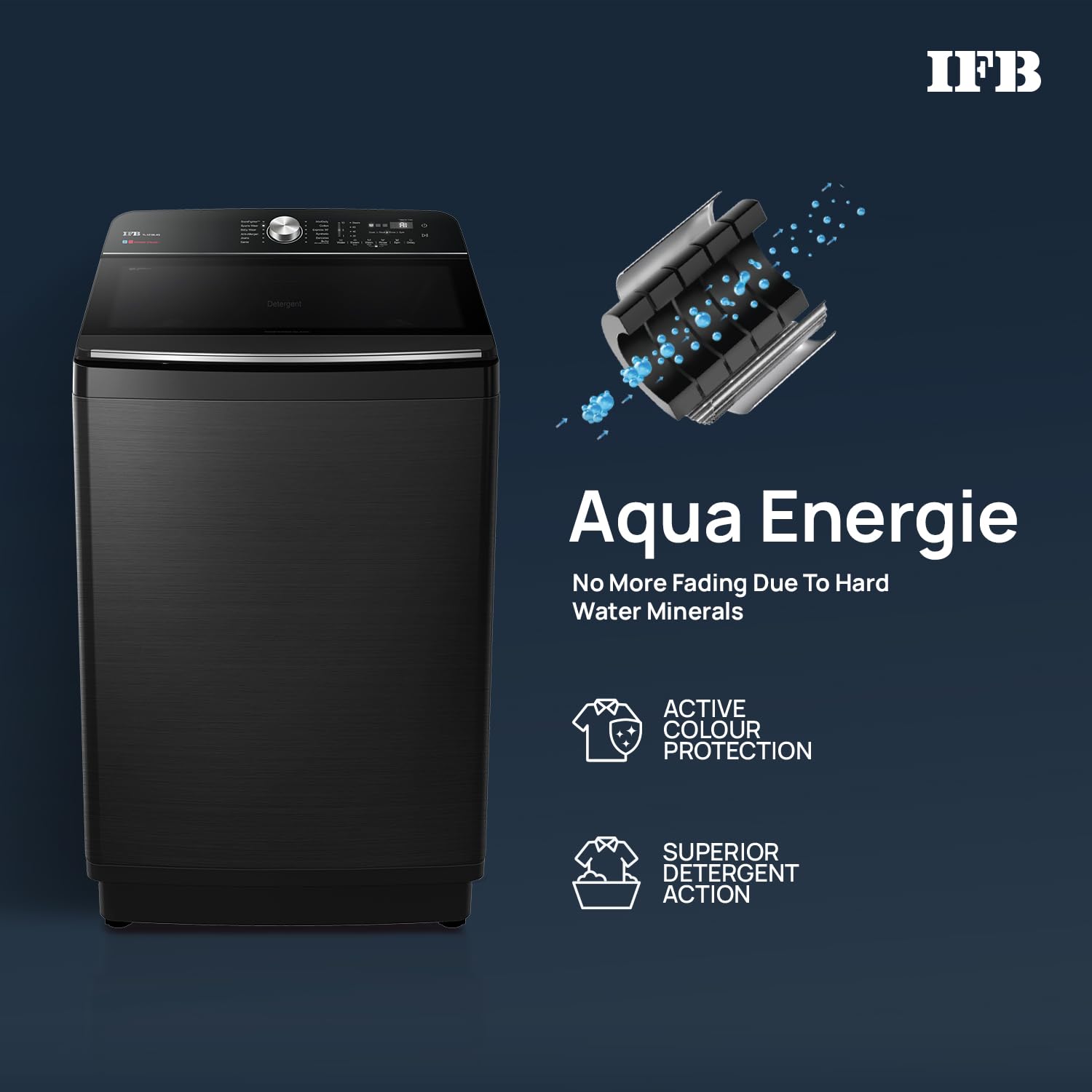 IFB TL121BL4SN 12 Kg 5 Star with DeepClean® Technology, AI Powered, Fully Automatic Top Load Washing Machine (2025 Model, PowerSteam®, Inbuilt Heater, 5D Wash, Aqua Energie, Black VCM) Mahajan Electronics Online