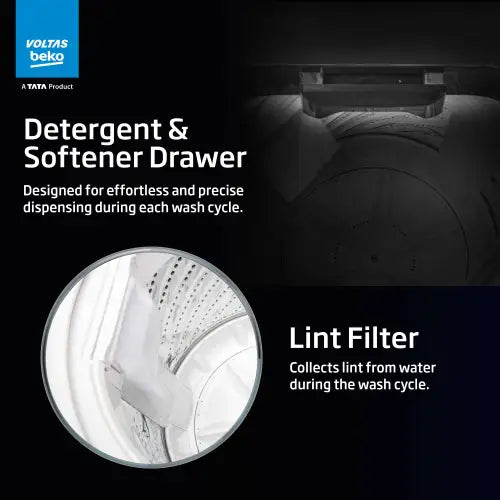 Voltas Beko WTL7004UEA/SPBPOD 7 Kg 5 Star Fully Automatic Top Load Washing Machine with Double Waterfall | 4 Wash Programs | Purestream Pulsator Mahajan Electronics Online